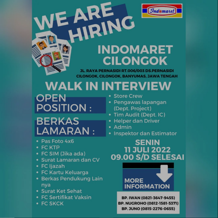 Lowongan Kerja Indomaret Purwokerto