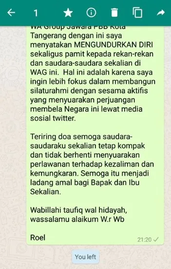 Pengertian Resign Kerja Lewat WA